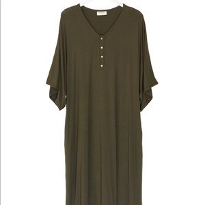 Dwell and Slumber Caftan Dress in Olive